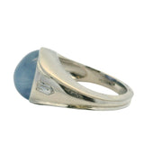 Vintage Solid Platinum 11.7ct Lavender Star Sapphire and Diamond Statement Ring Size 7