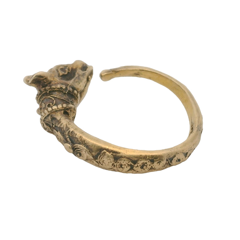 Vintage Solid 10kt Yellow Gold Detailed Intricate 9.5g 3D Bull Cow Ring Size 10