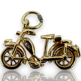 Vintage Motorbike Motorcycle Movable Wheels 9KT 375 Yellow Gold Charm Pendant