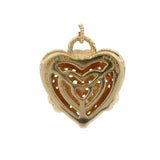 Vintage Judith Ripka Solid 14k Yellow Gold and Diamond Heart Charm Pendant