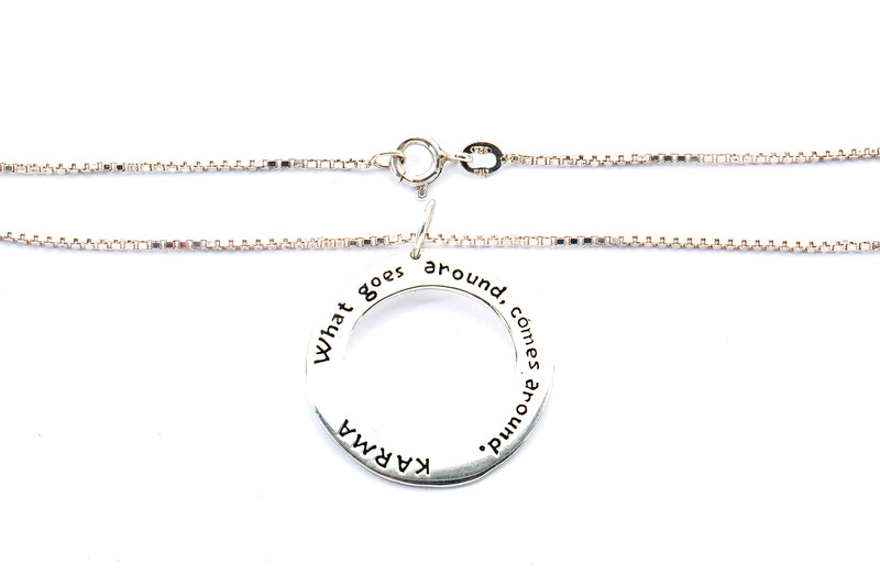 Baroni Karma What Goes Around Comes Around Pendant 925 Sterling Silver Necklace