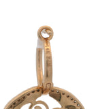 Solid 14kt Rose Gold Filigree and Diamond Cluster Drop/Dangle Round Earrings