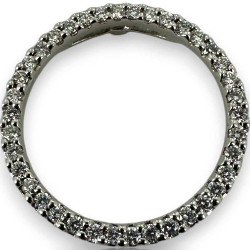 Roberto Coin Solid 18kt White Gold Tiny Treasures Collection Large Diamond Circle Necklace Pendant