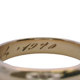 Vintage Italian 1970s 4mm Solid 18kt Rose Gold D-Shape Band with "22/4/1970" Inscription Size 8.25