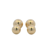 Vintage Mid-Century Solid 14kt Yellow Gold Star Set Lab Ruby Ball Back Cufflinks