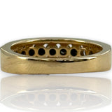 EFFY 14kt Yellow Gold Stackable Accent 5.4mm Band with Black and White Diamonds Size 7 Ring