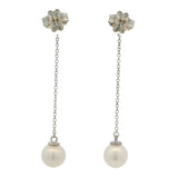 Vintage Tiffany & Co Ziegfeld Collection Solid 925 Sterling Silver and Freshwater Pearl Dangle Earrings