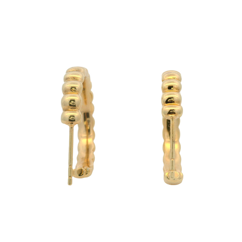 John Hardy Retired Solid 18kt Yellow Gold Bedeg Ripple 23mm Hoop Earrings