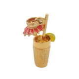 Solid 14kt Yellow Gold Cocktail Umbrella Drink Charm Pendant