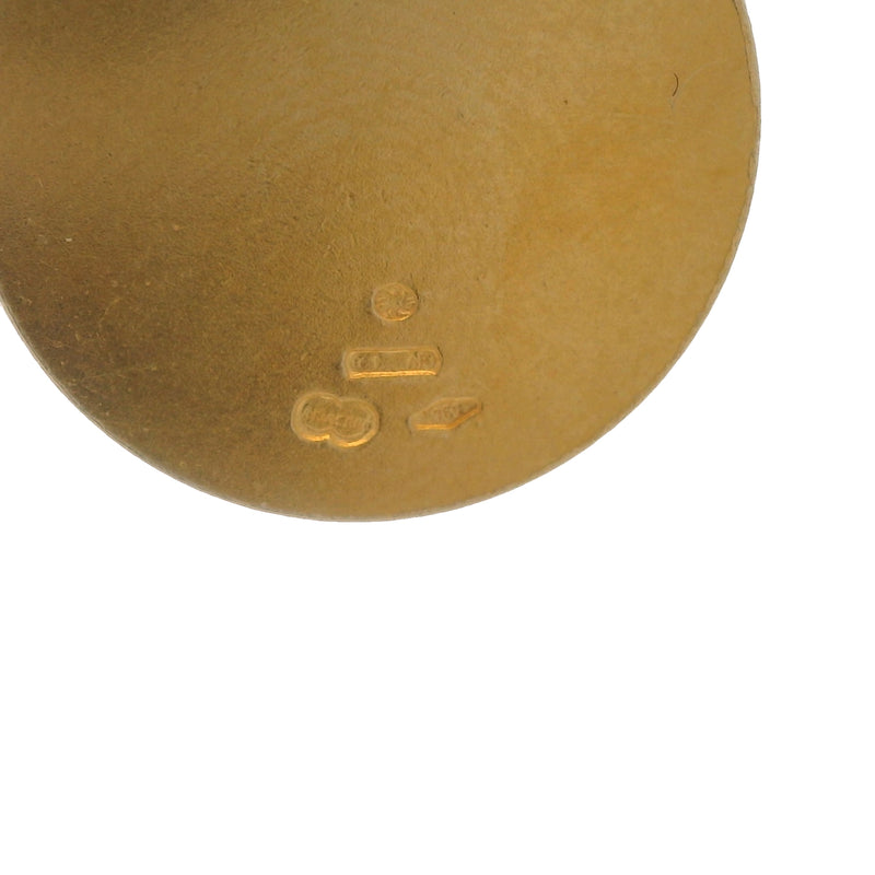 Colgante con dije de San Antonio en oro amarillo italiano de 18 kt con disco circular de 16 mm