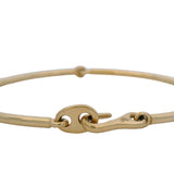 MAOR Solid 18kt Yellow Gold Circinus Hook Bangle Bracelet Size 7.5 M