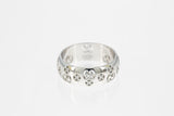 Gucci Logo 18k 750 White Gold Band Domed Ring Size 4.75