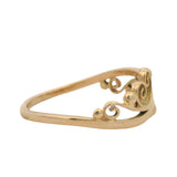 David Virtue Solid 14kt Yellow Gold Filigree Spirals Ring Size 6
