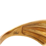 14kt Solid Yellow Gold 13mm Thick Band Cocktail Ring with 5 Oval-Cut Green Sapphires Totaling 3ct Size 7