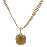 Retired Mejuri Solid 14kt Yellow Gold Mesh 15" Chain Necklace with Citrine Pendant
