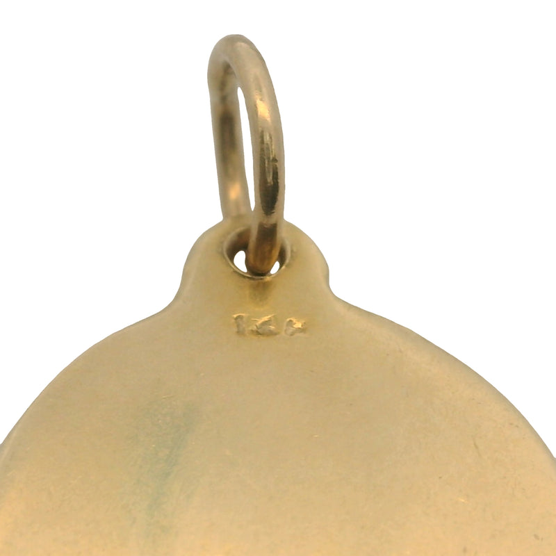 Helen Ficalora 14kt Yellow Gold Letter "M" Alphabet Disk Pendant Charm