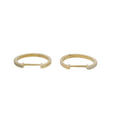 Retired Bony Levy 18kt Yellow Gold Diamond Huggie 12mm El Mar Pava Hoop Earrings