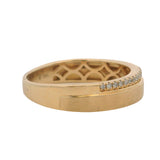 Solid 14kt Yellow Gold Princess and Round Cut Diamond Crown Style 5.3mm Band Ring Size 10