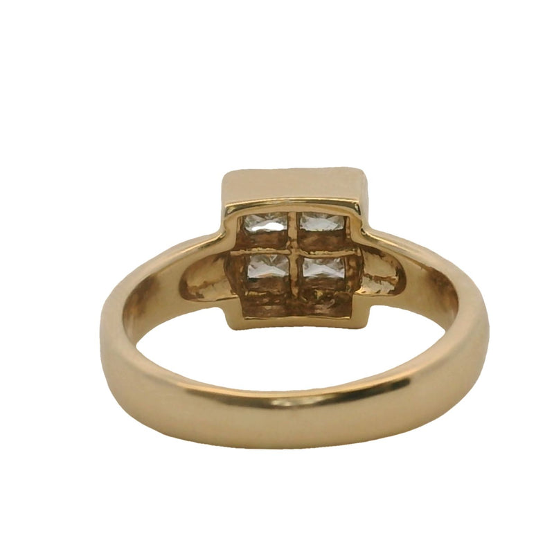 Anillo Effy Jewelry de oro amarillo macizo de 14 kt y 0,40 cts de diamantes de talla princesa, talla 6