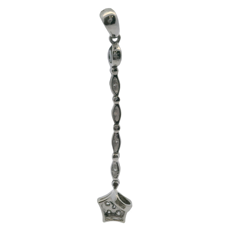 Colgante EFFY de oro blanco de 14 kt y diamantes con halo magnético convertible a estrella colgante larga