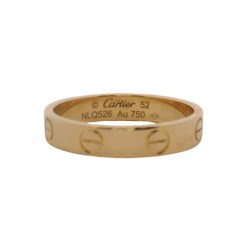Cartier Solid 750 18kt Yellow Gold Small Model Love Ring Size 6 52