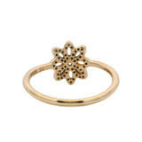 Pandora Solid 14kt Yellow Gold and Cubic Zirconia Lace Botanique Ring Size 6.75