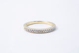 Diamond Line 2mm Anniversary Band 14K 585 Yellow Gold Ring Size 7 1/4
