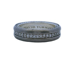 Discontinued Rare David Yurman 925 Sterling Silver and Titanium Diamond Streamline Pave Band Ring Size 9.5