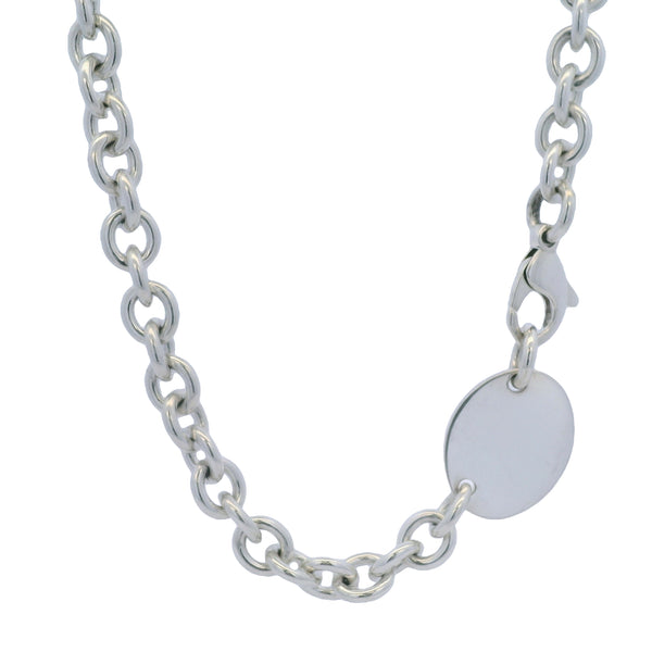 Retired Tiffany & Co 925 Sterling Silver Return To Tiffany Oval Chain Collar 15" Necklace