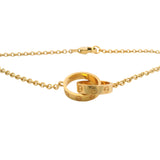 Cartier Solid 18kt Yellow Gold LOVE Interlocking Rings 7" Chain Bracelet