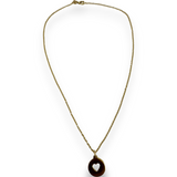 Helen Ficalora Heart Cutout Disk Pendant Charm 14k 585 Yellow Gold Necklace