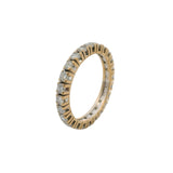 Solid 18kt Yellow Gold and Round Diamond 2.6mm Wide Eternity Band Ring Size 6
