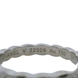 Chanel 18kt White Gold Coco Crush Quilted Pattern Eternity 0.34ctw Diamond Ring Size 8.5 58