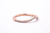 Pandora ALE Cubic Zirconia Wishbone 14K 585 Rose Gold Plated Metal Ring 52 US 6