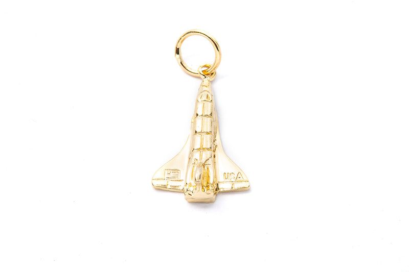 Space Shuttle Spacecraft 14k 585 Yellow Gold Charm Pendant
