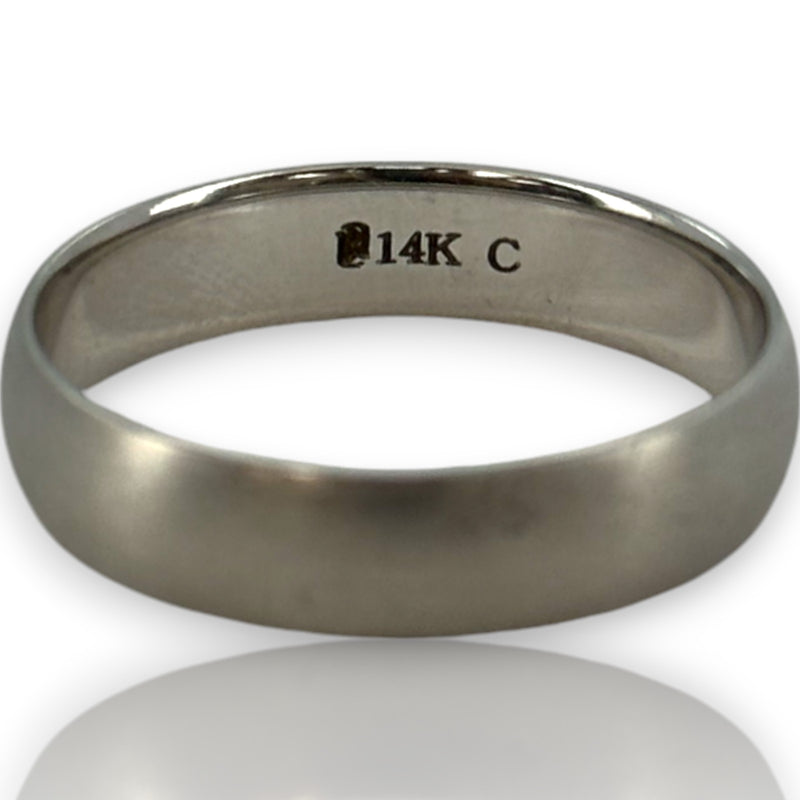 Anillo de bodas clásico Blue Nile mate de 5 mm en oro macizo cepillado de 14 kt, talla 10