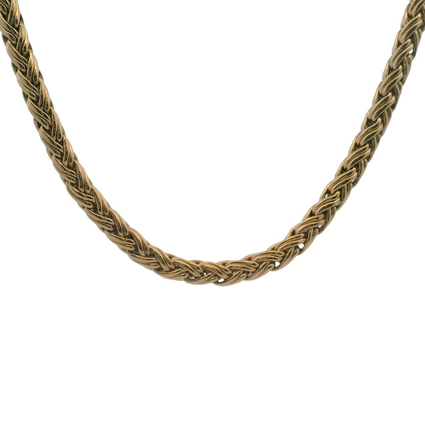 Vintage 1960s Tiffany & Co 14kt Yellow Gold Braided 16" 4mm Collar Chain