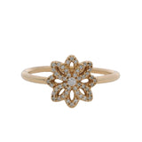 Pandora Solid 14kt Yellow Gold and Cubic Zirconia Lace Botanique Ring Size 8.5