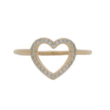 Pandora Solid 14kt Yellow Gold and Cubic Zirconia Open Captured Heart Ring Size 8.5