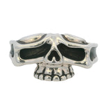 Aileyan 925 Sterling Silver Brane Two Finger Half Jaw Skull Ring Size 12.5