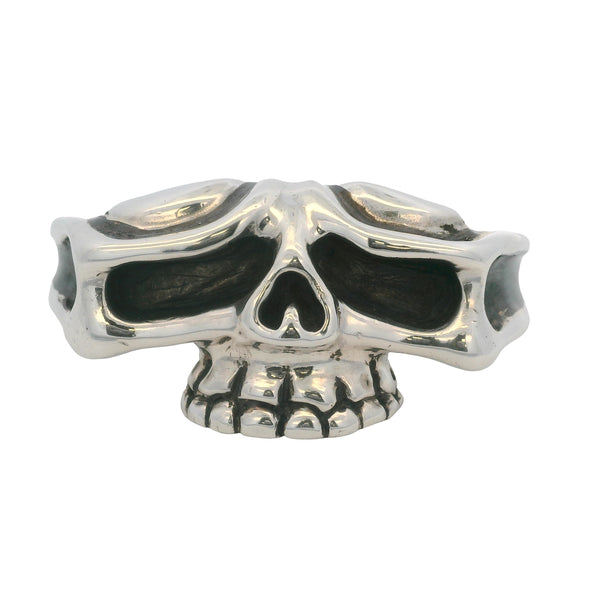Aileyan 925 Sterling Silver Brane Two Finger Half Jaw Skull Ring Size 12.5