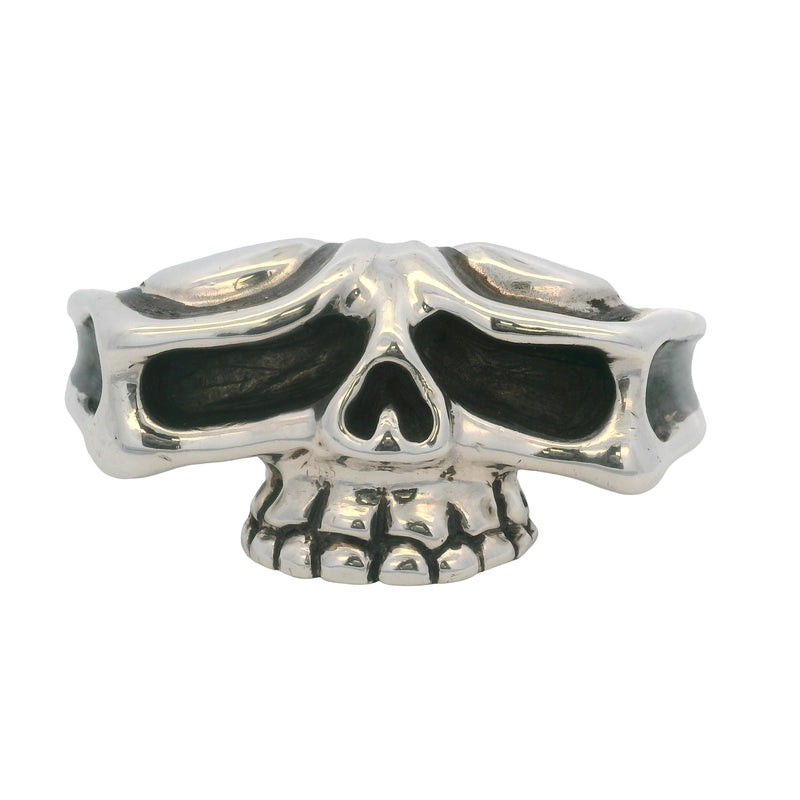 Aileyan 925 Sterling Silver Brane Two Finger Half Jaw Skull Ring Size 12.5