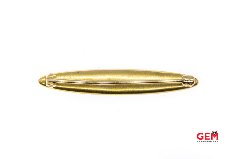 Art Nouveau Solid 14k 585 Yellow Gold Lapel Pin Brooch Siren Flower Motif Antique