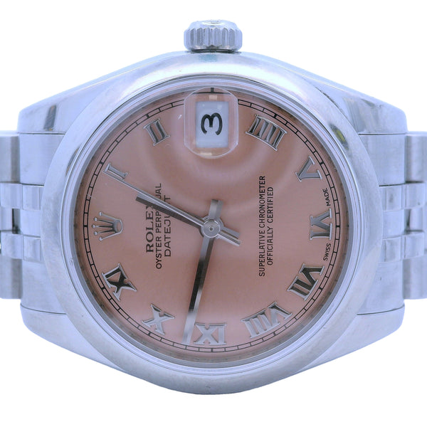 Rolex 178240 Midsize Datejust Salmon 31mm Steel Watch