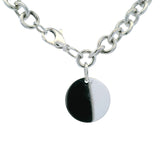 Retired Tiffany & Co 925 Sterling Silver Blank Circle Tag 7.5" Charm Bracelet