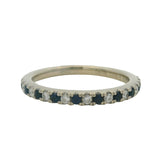 Vera Wang Love Solid 14kt White Gold Band Sapphire and Diamond Ring Size 6