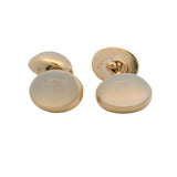 Antique 1920-30s 14kt Yellow Gold and Double Sided Cabochon MoonstoneFrench Cufflinks