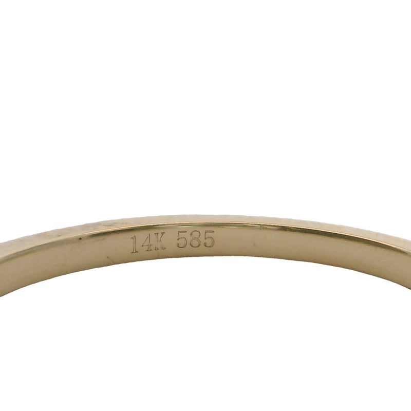 14kt Yellow Gold and Diamond Thin Half-Eternity Stackable Band Ring Size 6