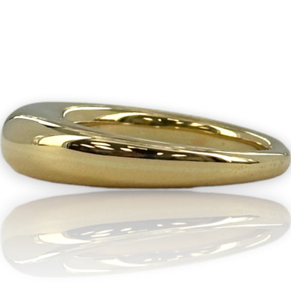 David Yurman Signed Solid 18kt Yellow Gold Everyday Wearable Solid Metal Dome Ring Size 7