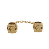 Pandora Moments Solid 14kt Yellow Gold Hearts Safety Chain Slider Bracelet Charm